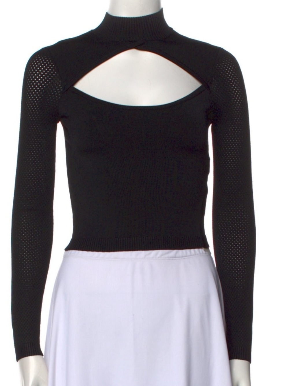 Fleur du Mal Black cropped long sleeve top